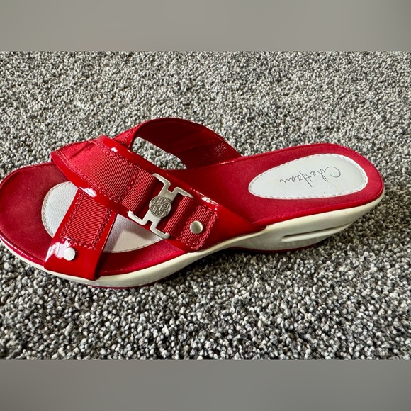 Cole Haan Nike Air Women's Red Slide Wedge Heel Sandals Size 7 - Picture 9 of 13